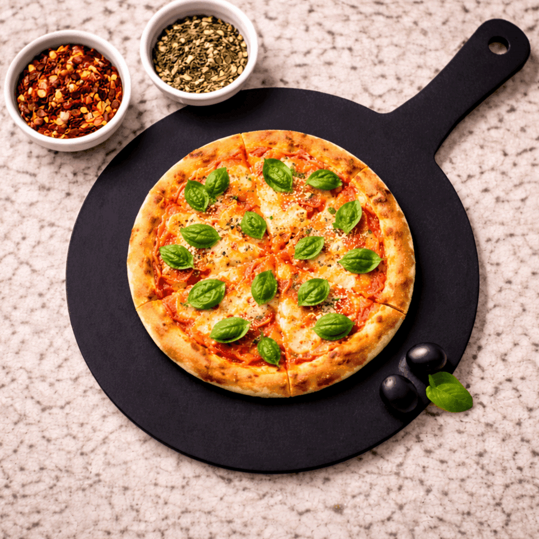 Pizza Platter - Midnight Core Black Round Paddle
