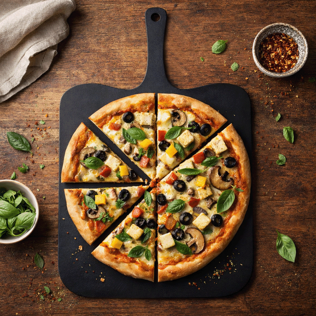 Pizza Platter - Midnight Core Black Scalloped Paddle
