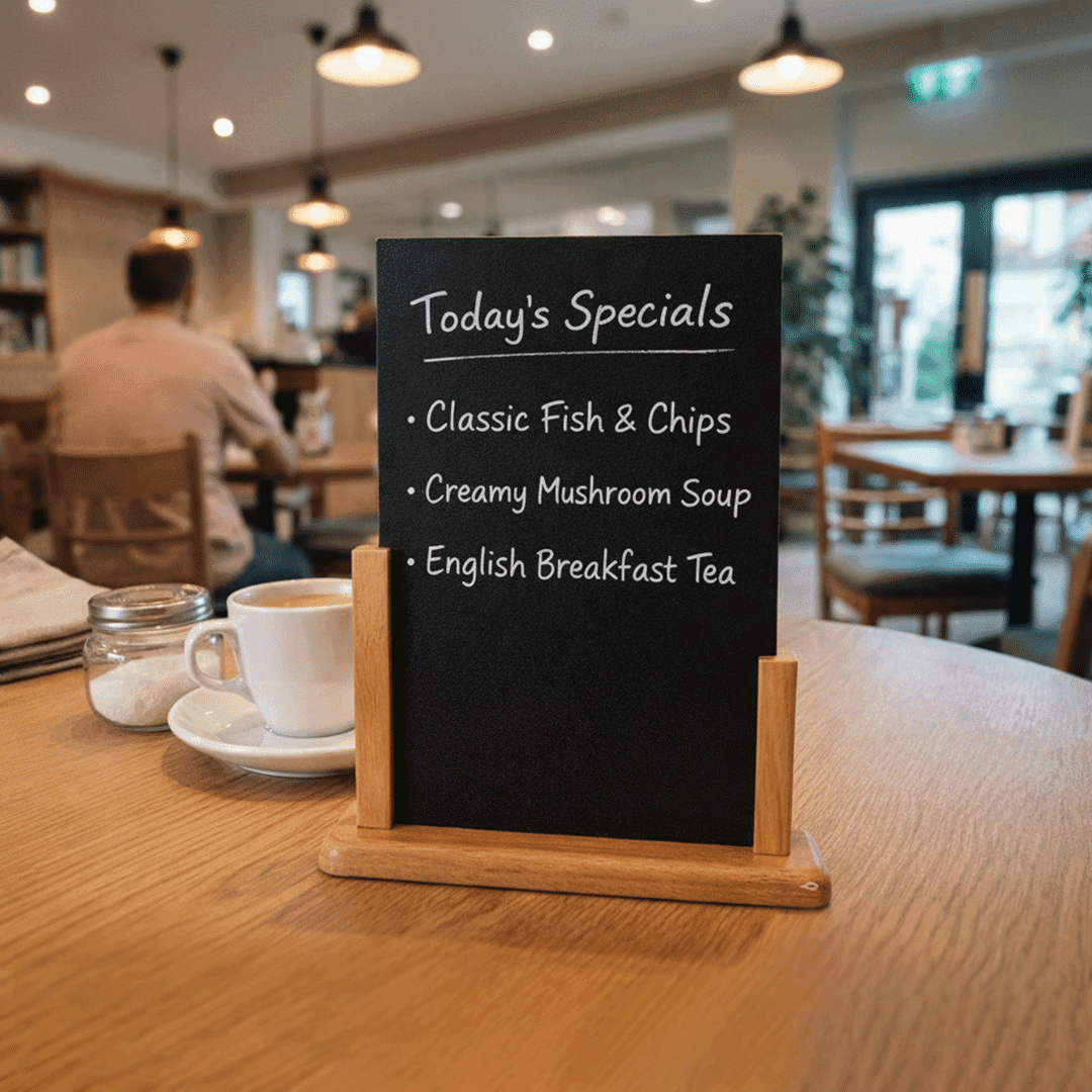 Countertop Menu Board with Wooden Stand - Variant 1
