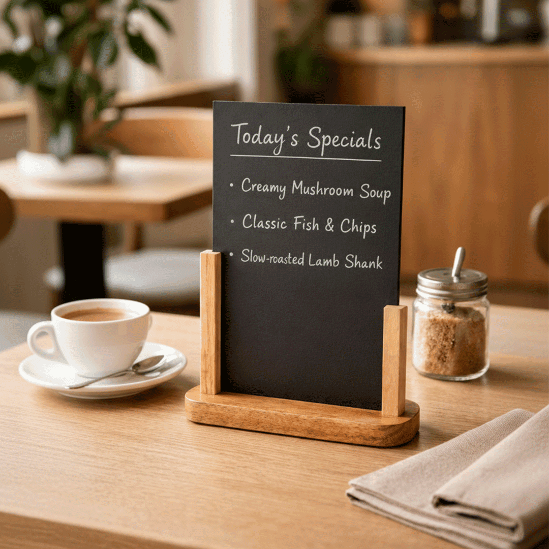 Countertop Menu Board with Wooden Stand - Variant 4