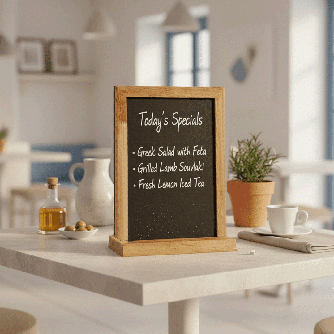 Countertop Menu Board with Wooden Frame