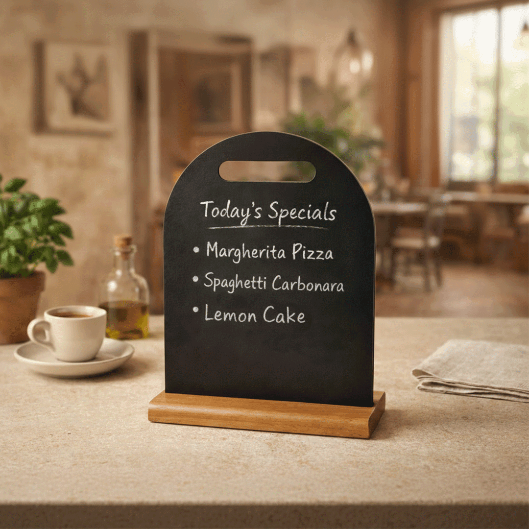 Stepped Arch-Top Rectangular Table Top Menu Board