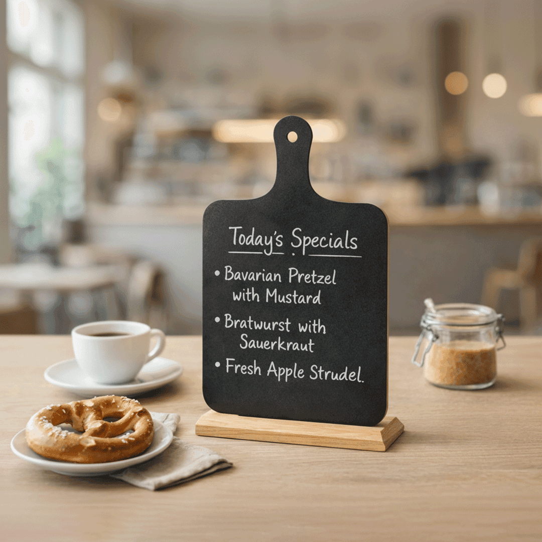 Tabletop Chalkboard Menu Stand - Chef Paddle