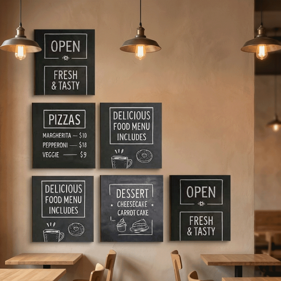 Wall-Mounted Frameless Modular Chalkboards